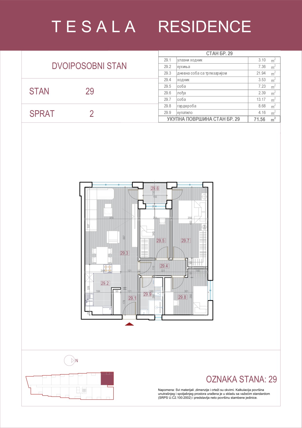 Skica dvoiposobnog stana 29